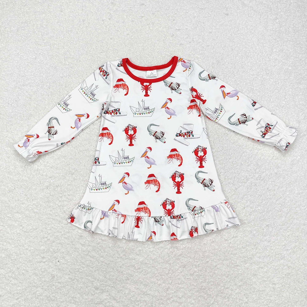 Baby Boy Girl Christmas Crawfish Sibling Romper Dress Clothes Set