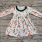 Baby Girl Long Sleeves Flower Fall Knee Length Dress