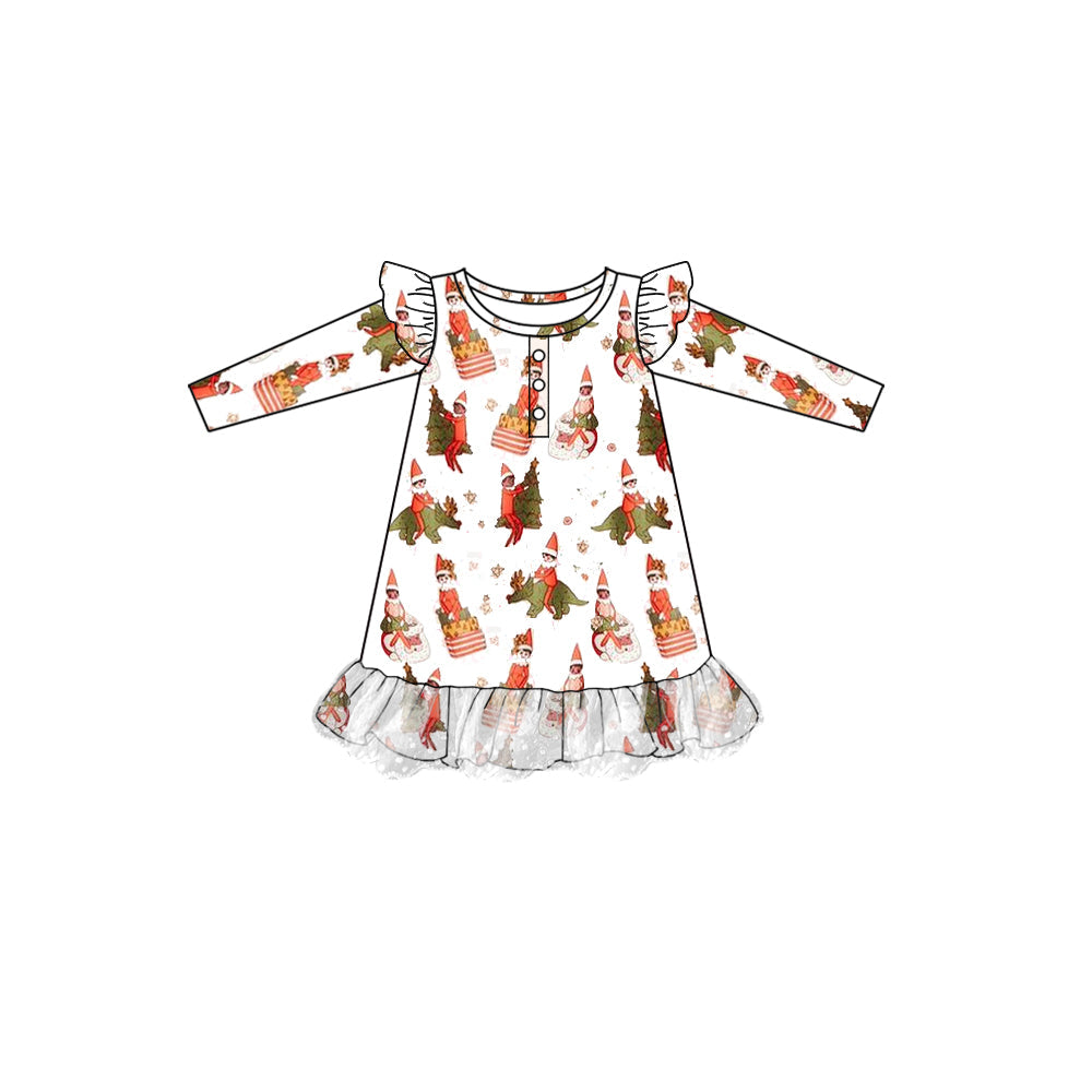 Pre-order Baby Girl Christmas Shelf Ruffle Dress