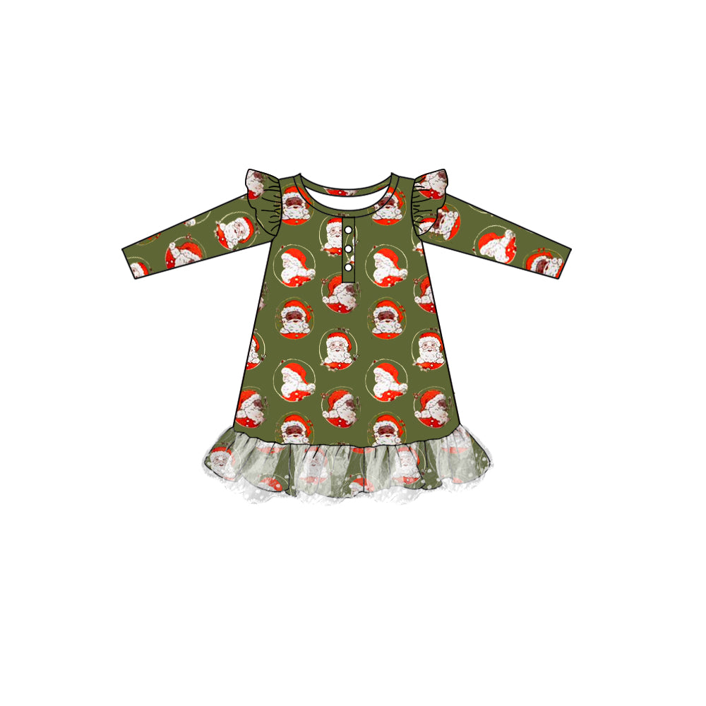 Pre-order Baby Girl Christmas Santa Green Dress