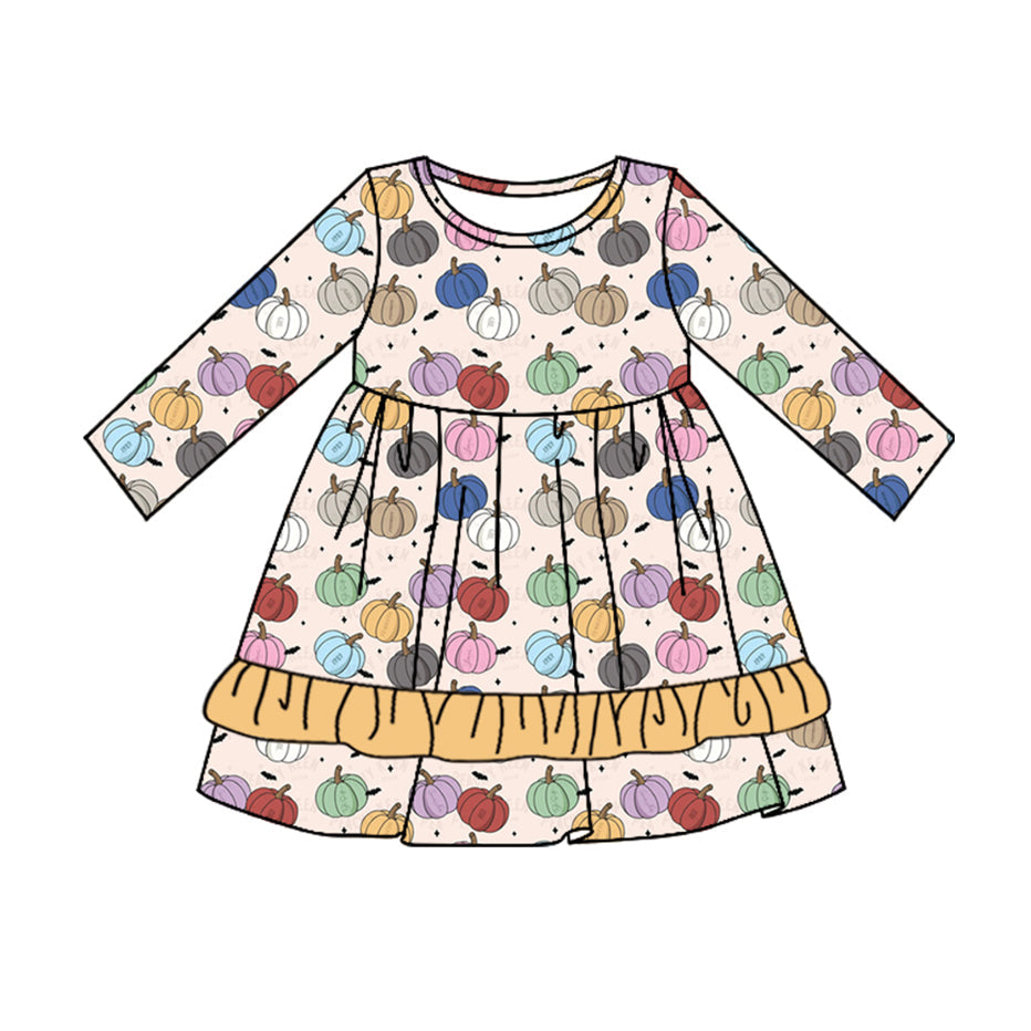 Pre-order Baby Girl Fall Pumpkins Colorful Dress