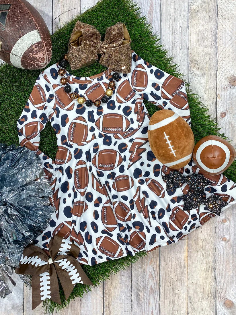 Pre-order Baby Girl Football Long Sleeves Dress