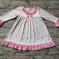 Baby Girl Long Sleeves Pink Dance Ruffle Gowns Dress