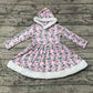 Baby Girl Long Sleeves Christmas Dogs Hoodie Dress