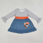 Baby Boy Girl Sibling Thanksgiving Embroidery turkey Romper Dresse Clothes Set