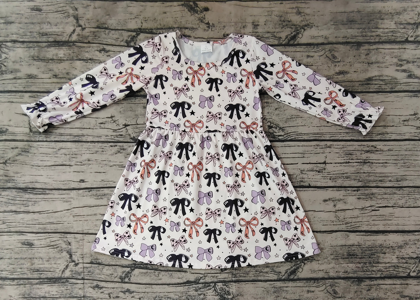 Baby Girl Long Sleeves Halloween Bows Dress