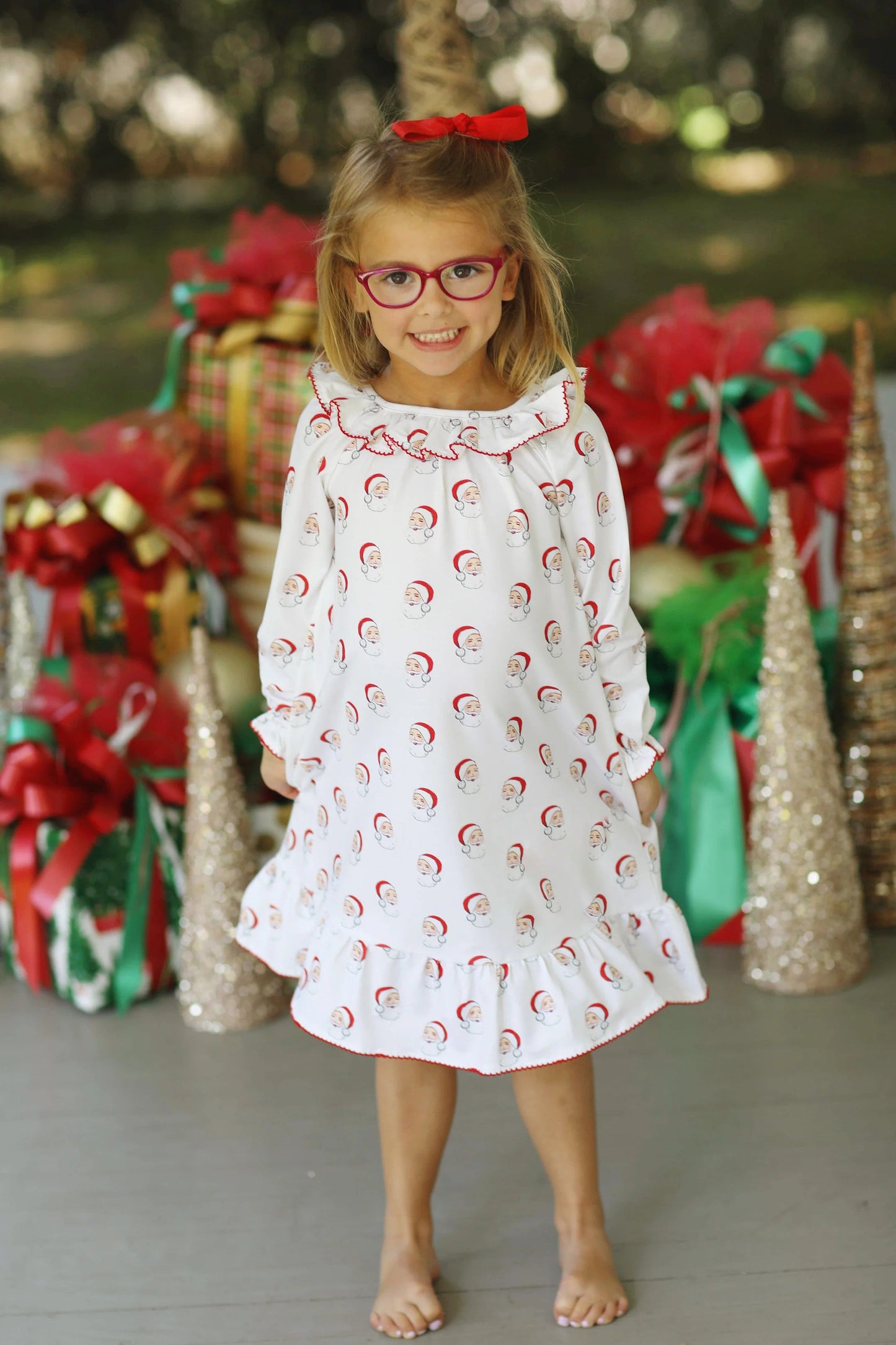 Baby Girl Long Sleeves Christmas Santa Gowns Dress