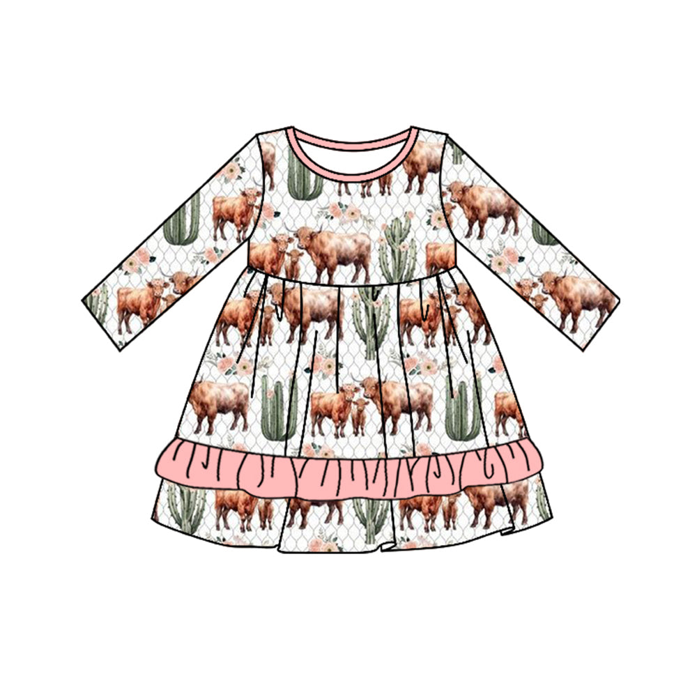 Pre-order Baby Girl Western Cows Cactus Dress