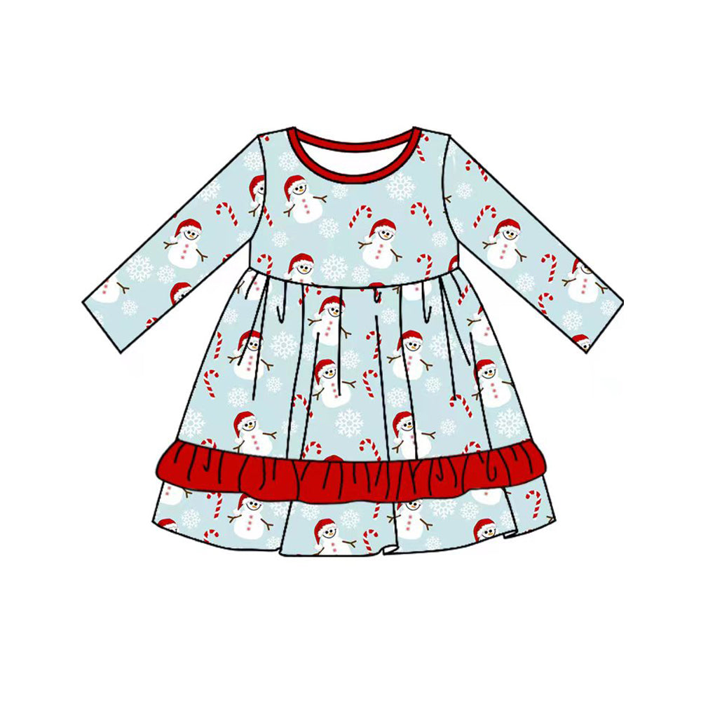 Pre-order Baby Girl Christmas Snowman Dress