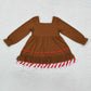 Baby Girl Long Sleeves Christmas Gingerbread Bow Sibling Dress Clothes Set