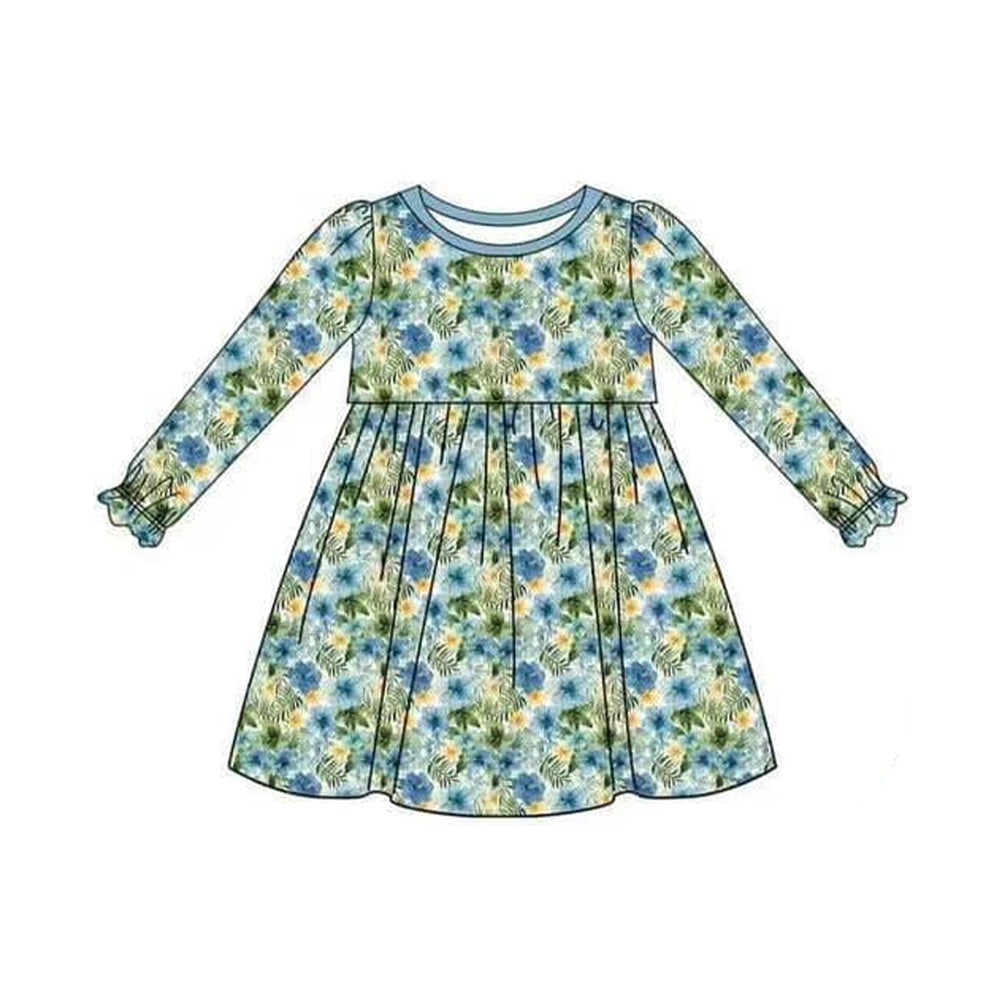 Pre-order Baby Girl Long Sleeves Flower Dress