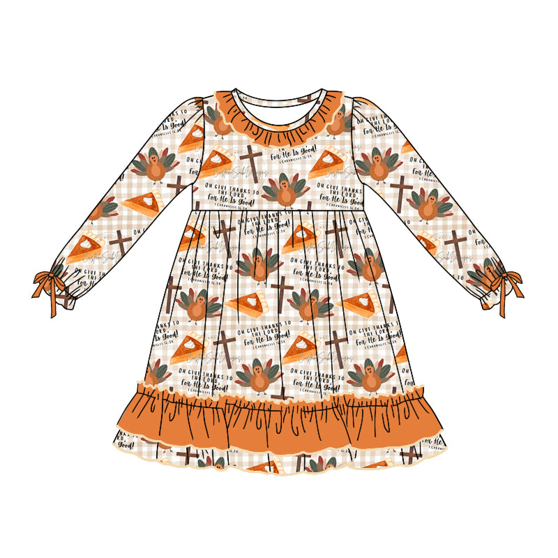 Pre-order Baby Girl Thanksgiving turkey Cross Dress