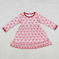 Sibling Baby Girls Kids Candy Cane Christmas Ruffle Knee Length Dresses RTS