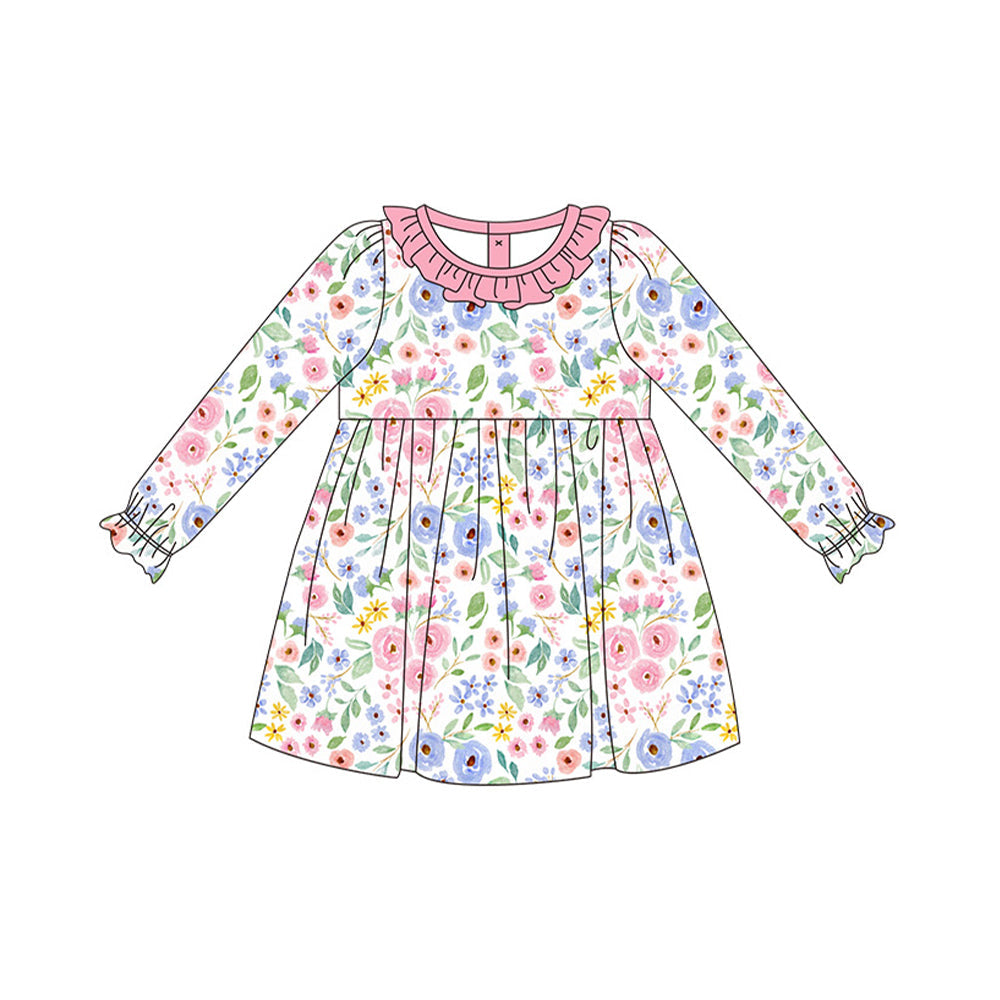 Pre-order Baby Girl Long Sleeves Floral Dress
