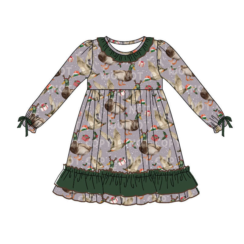 Pre-order Baby Girl Christmas Ducks Dress