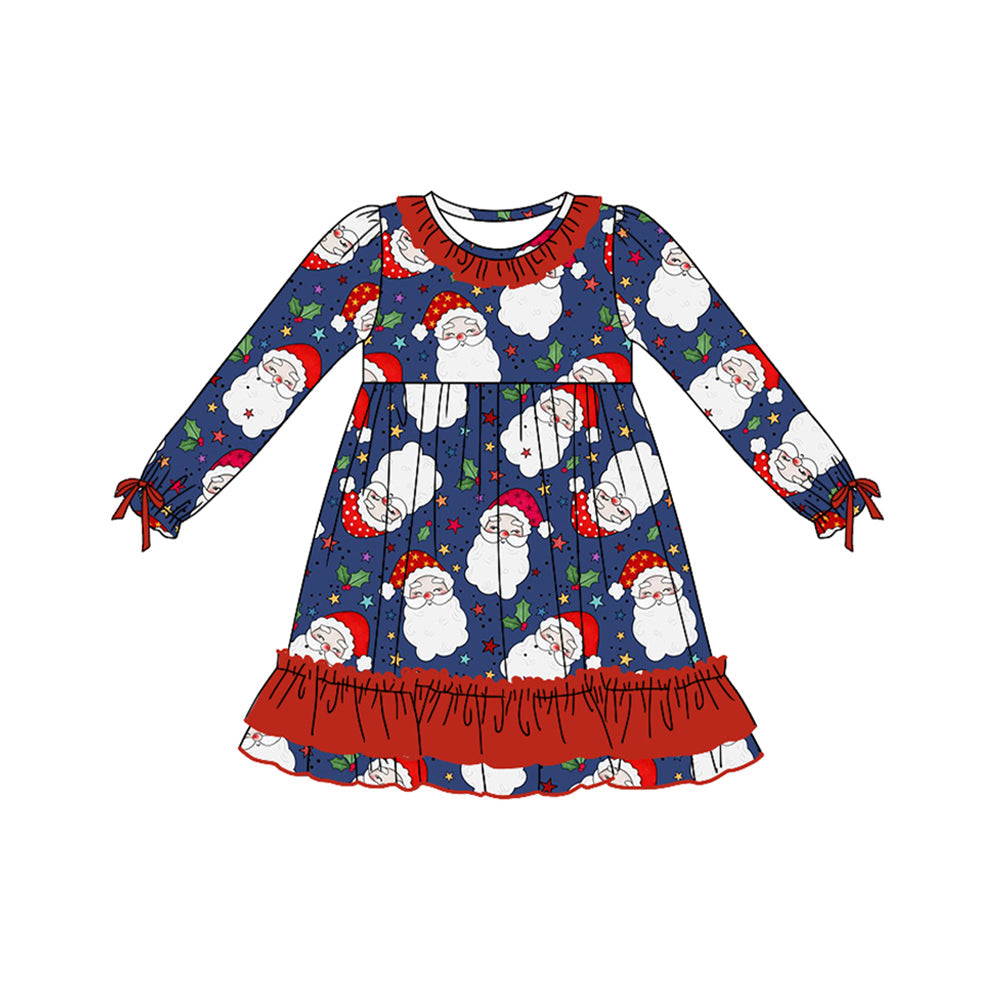 Pre-order Baby Girl Christmas Santa Ruffle Dress