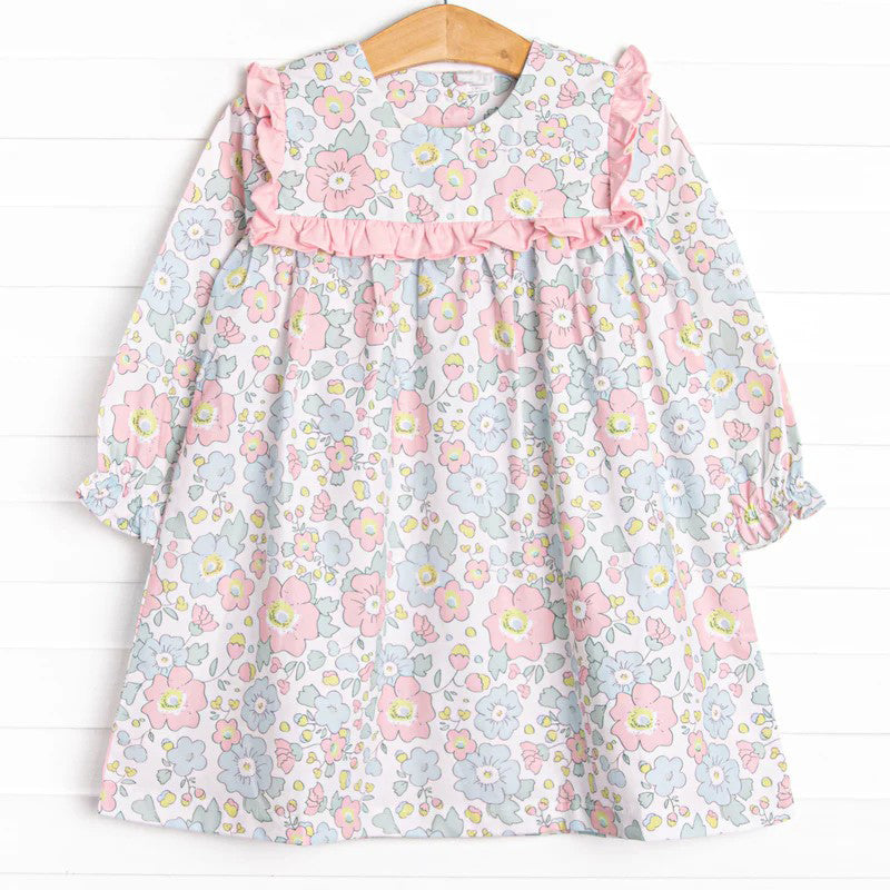 Pre-order Baby Girl Long Sleeves Flower Dress