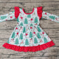 Baby Girl Long Sleeves Christmas Tree Snowman Dress