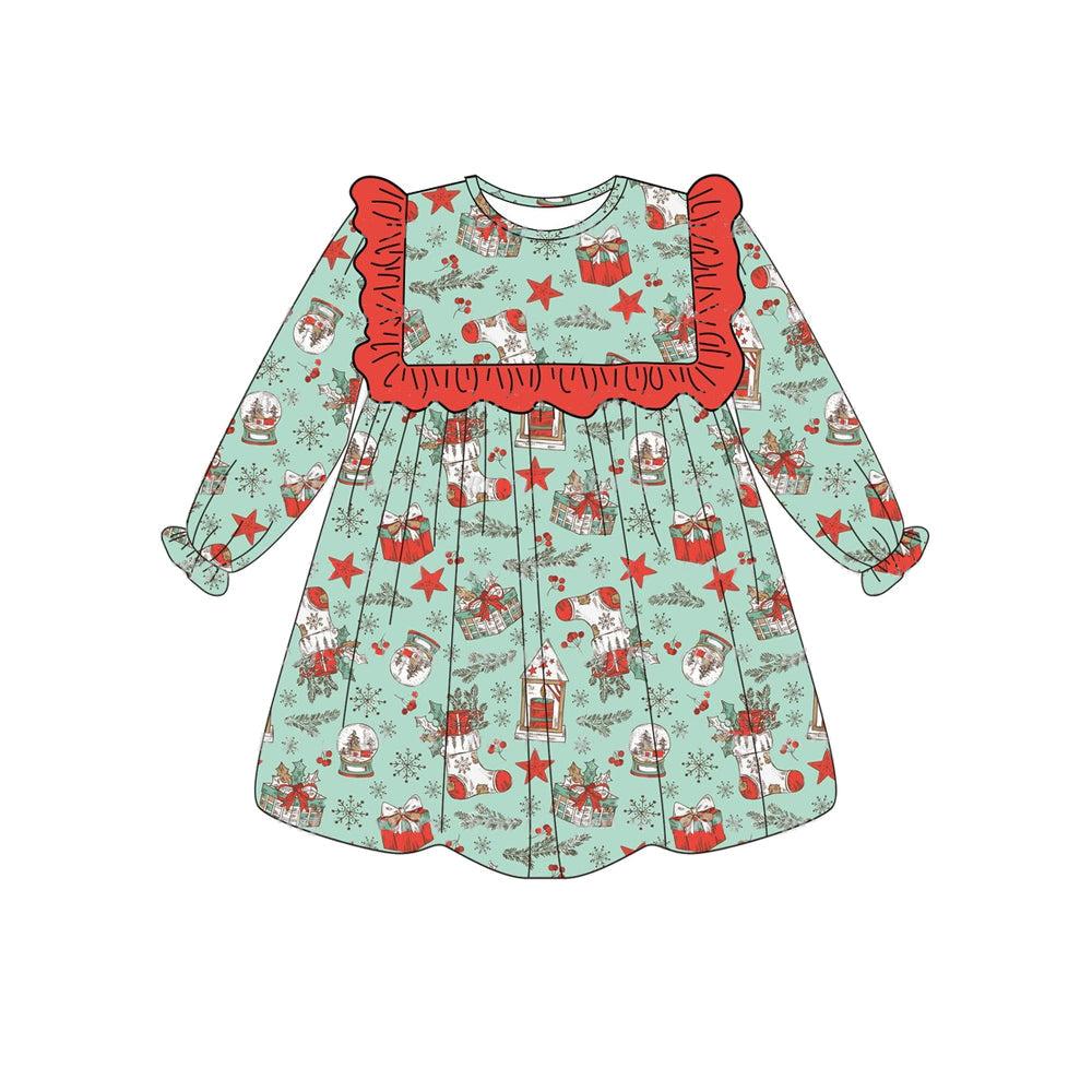 Pre-order Baby Girl Christmas Socks Green Dress