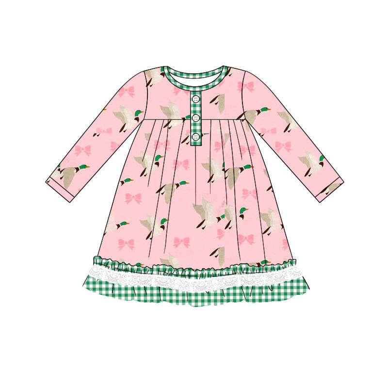 Pre-order Baby Girl Ducks Pink Bows Dress