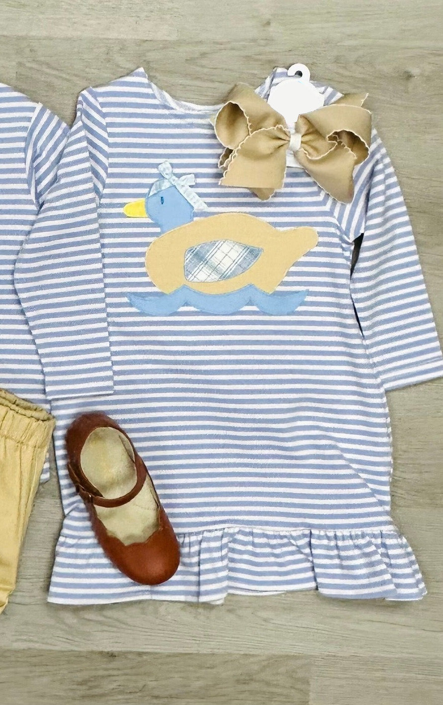Pre-order Baby Girl Blue Stripes Duck Dress