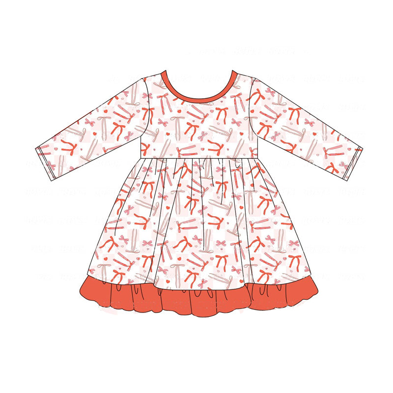 Pre-order Baby Girl Christmas Bows Ruffle Dress