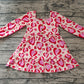 Baby Girl Long Sleeves Valentines Hearts Ruffle Dress