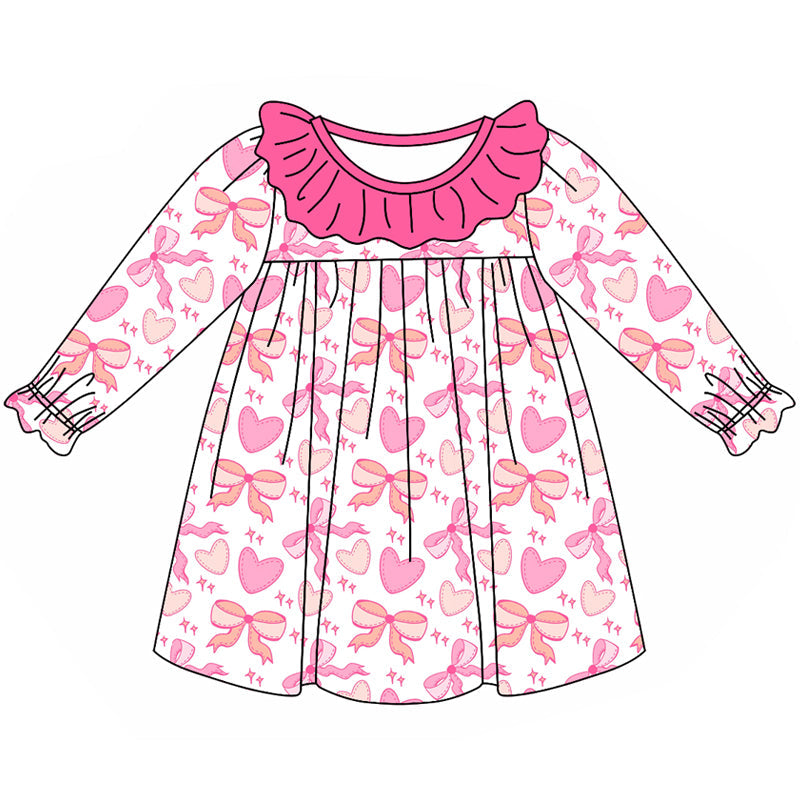 Pre-order Baby Girl Valentines Hearts Bows Dress