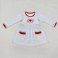 Baby Boy Girl Long Sleeves Embroidery Hearts Valentines Stripes Sibling Romper Dress Clothes Set