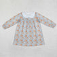 Sibling Baby Girls Kids Long Sleeves Flowers Knee Length Dresses RTS