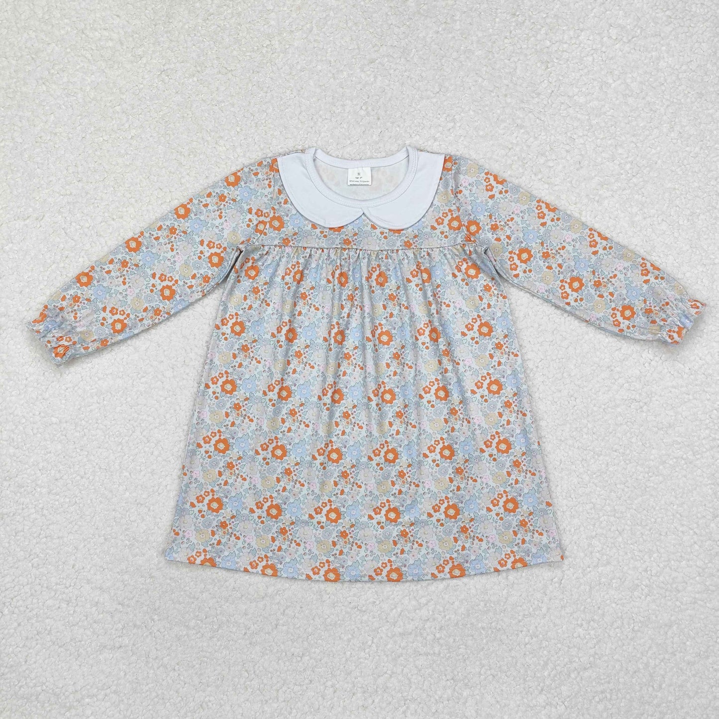 Sibling Baby Girls Kids Long Sleeves Flowers Knee Length Dresses RTS