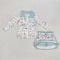 Baby Girl Long Sleeves Flower Bows Zip Shirt Skort Sibling Set RTS