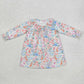 Sibling Baby Girls Kids Long Sleeves Flowers Knee Length Dresses RTS