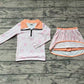 Preorder Baby Girl Long Sleeves Bows Hearts Stripes Zipper Shirt Skirts Clothes Pink Set ( No moq )