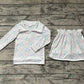 Preorder Baby Girl Long Sleeves Bows Flower Zipper Tops Skort Shorts Skirt Clothes Set ( No moq )