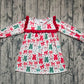Baby Girl Long Sleeves Red Green Bows Knee Length Christmas Dress RTS