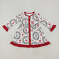 Sibling Baby Girls Kids Candy Cane Christmas Ruffle Knee Length Dresses RTS