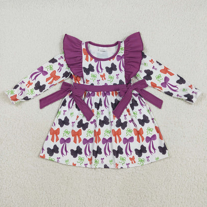 Baby Girl Long Sleeves Bows Halloween Sibling Romper Dress Clothes RTS