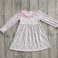 Baby Girl Long Sleeves Floral Ruffle Knee Length Dress RTS