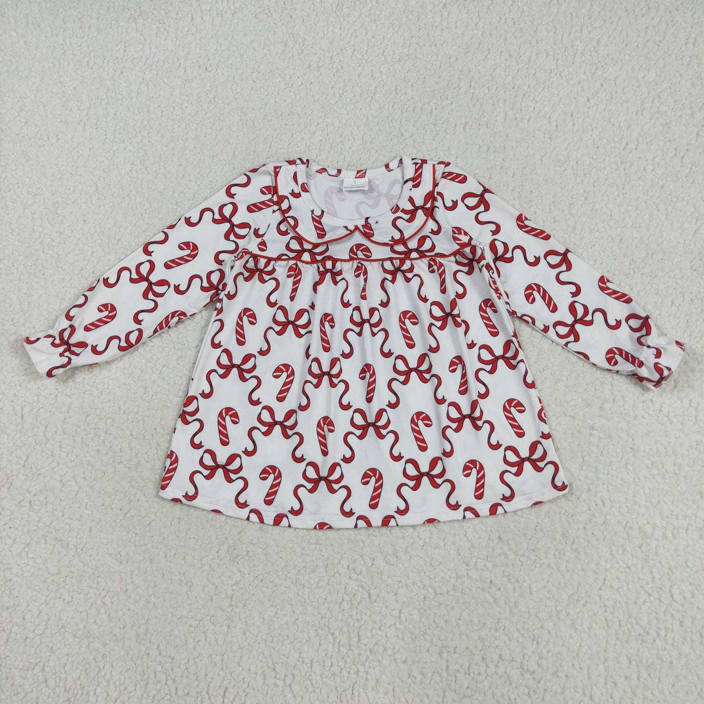 Sibling Baby Girls Kids Candy Cane Christmas Ruffle Knee Length Dresses RTS