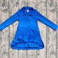 Baby Girl Long Sleeves Zipper Knee Length Yoga Active Blue Dress RTS
