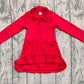 Baby Girl Long Sleeves Zipper Knee Length Yoga Active Red Dress RTS