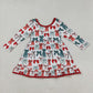 Sibling Baby Girls Kids Long Sleeves Christmas Knee Length Dresses RTS