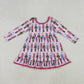 Sibling Baby Girls Kids Long Sleeves Christmas Knee Length Dresses RTS