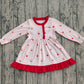 Baby Kids Girls Long Sleeves Dogs Hearts Plaid Valentine's Day Ruffle Gown Dress RTS