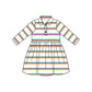 Girls Kids Long Sleeves Stripes Mardi Gras Knee Length Dress RTS