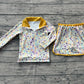 Girls Kids Leopard Zipper Tops Shorts Skirt Skort Mardi Gras Yoga Active Set RTS
