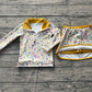 Girls Kids Leopard Zipper Tops Shorts Skirt Skort Mardi Gras Yoga Active Set RTS