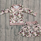 Baby Girls Long Sleeves Dogs turkey Deer Shirt Skirt Shorts Clothes Camo Set RTS