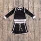 Baby Girls Kids Black Long Sleeve Shirt Skirts Shorts Yoga Clothes Set RTS